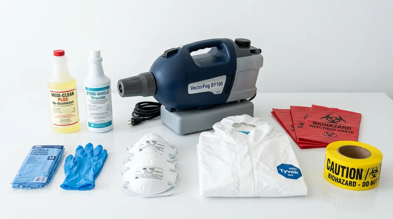 Professional biohazard remediation crew working in Hurst