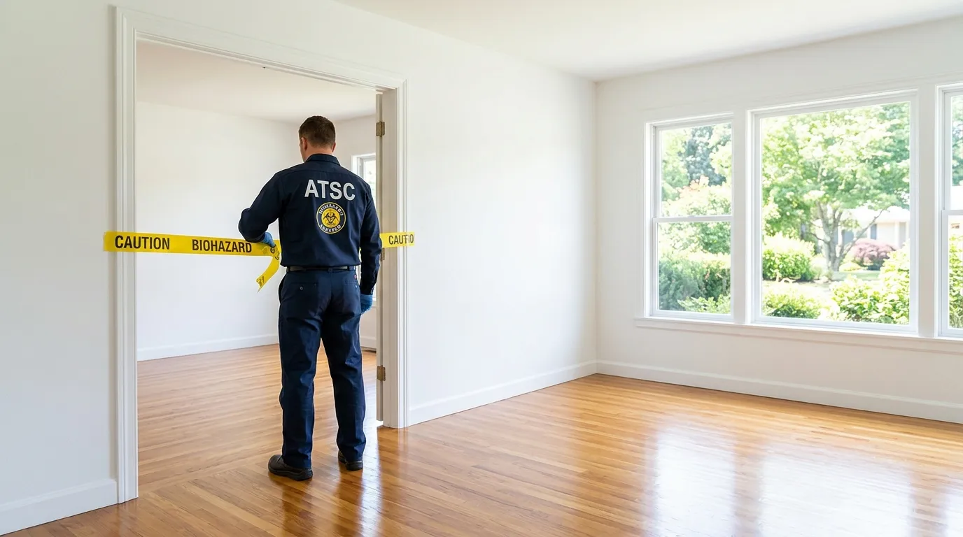 Certified biohazard cleanup crew performing Decomposition Cleanup in Hurst